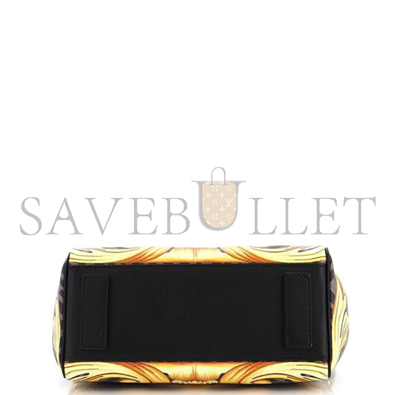 FENDI VERSACE X FENDI FENDACE LA MEDUSA TOP HANDLE BAG PRINTED LAMINATED LEATHER WITH  (25*22*15cm)